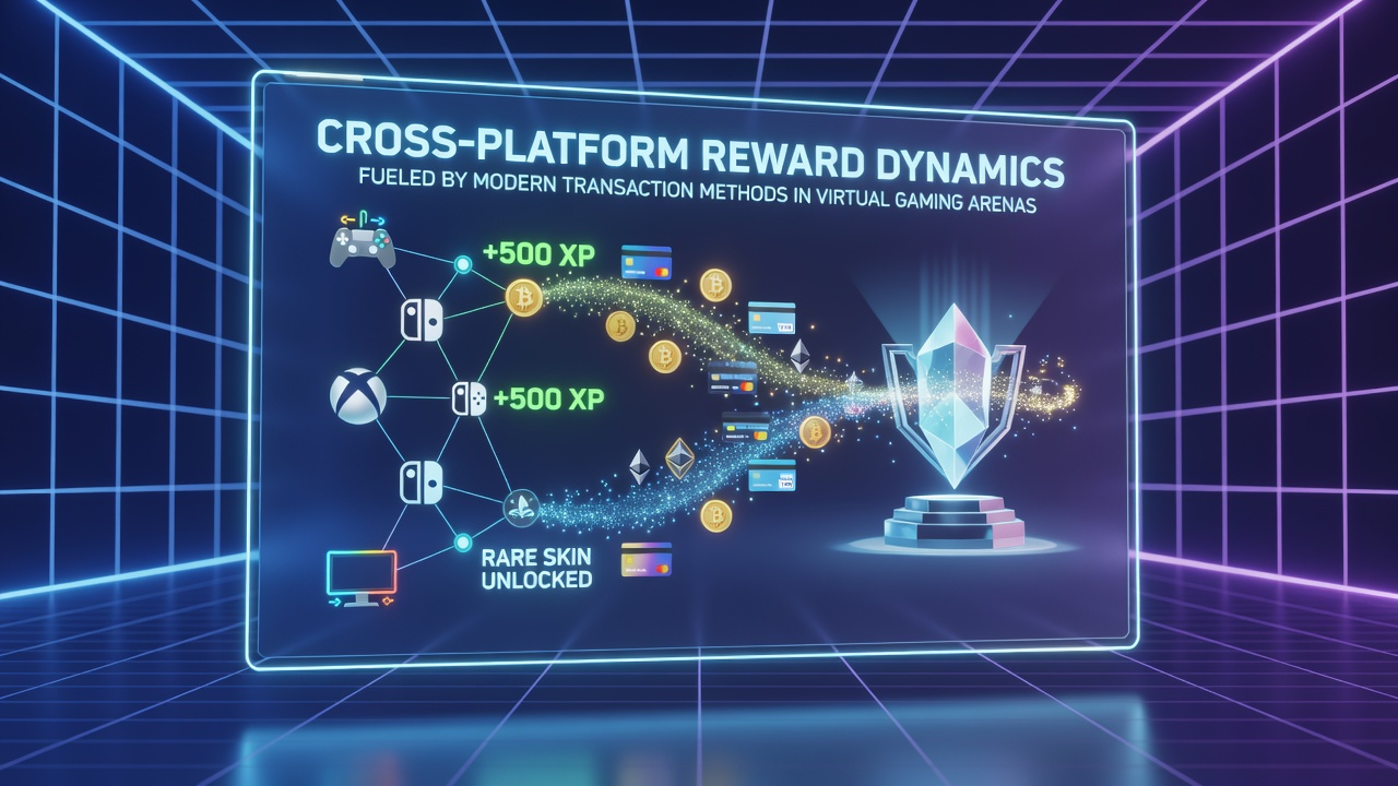 Visual representation of loyalty tiers connected through mobile payment pathways across diverse gaming activities