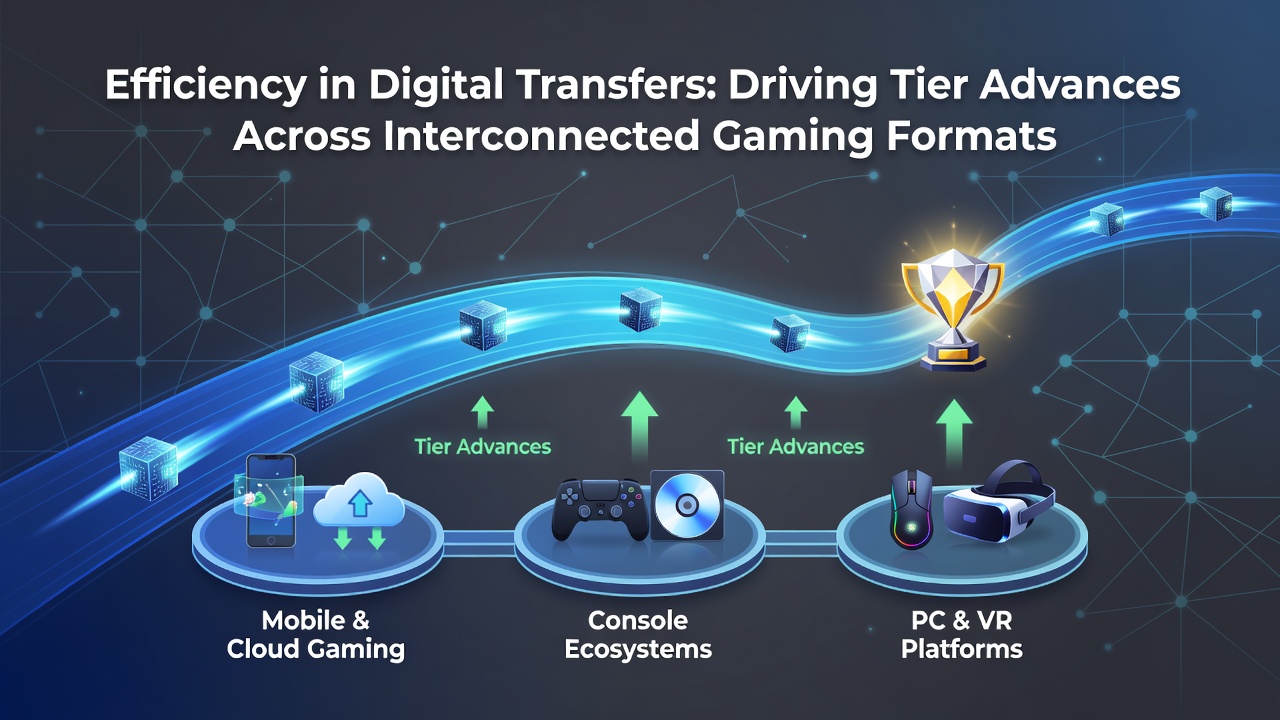Illustration of digital payment flows connecting various gaming platforms and loyalty systems