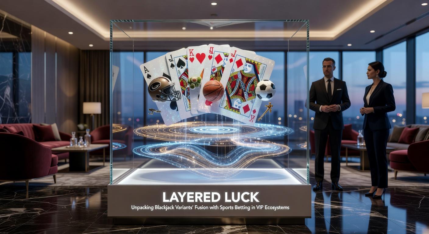 Digital interface showing blackjack cards overlaid with sports betting odds in a sleek VIP dashboard