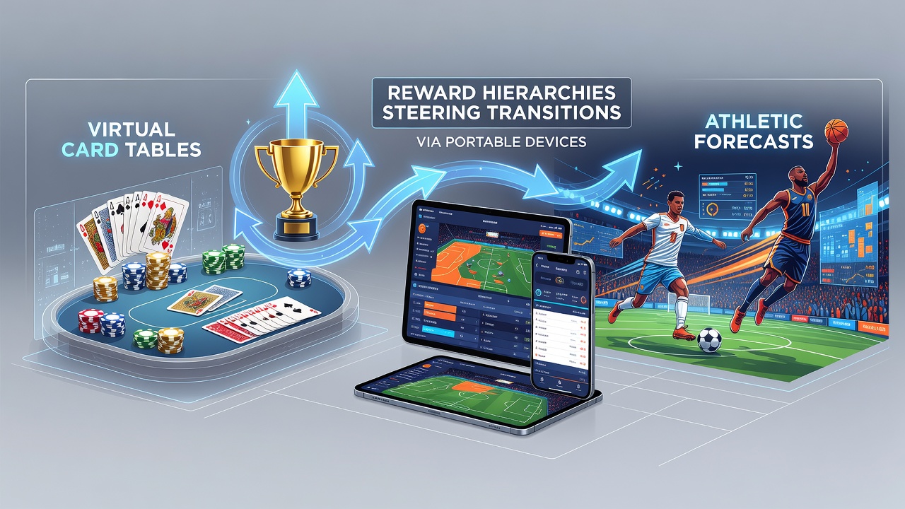 Analytics dashboard displaying player progression from table games into sports betting categories on mobile