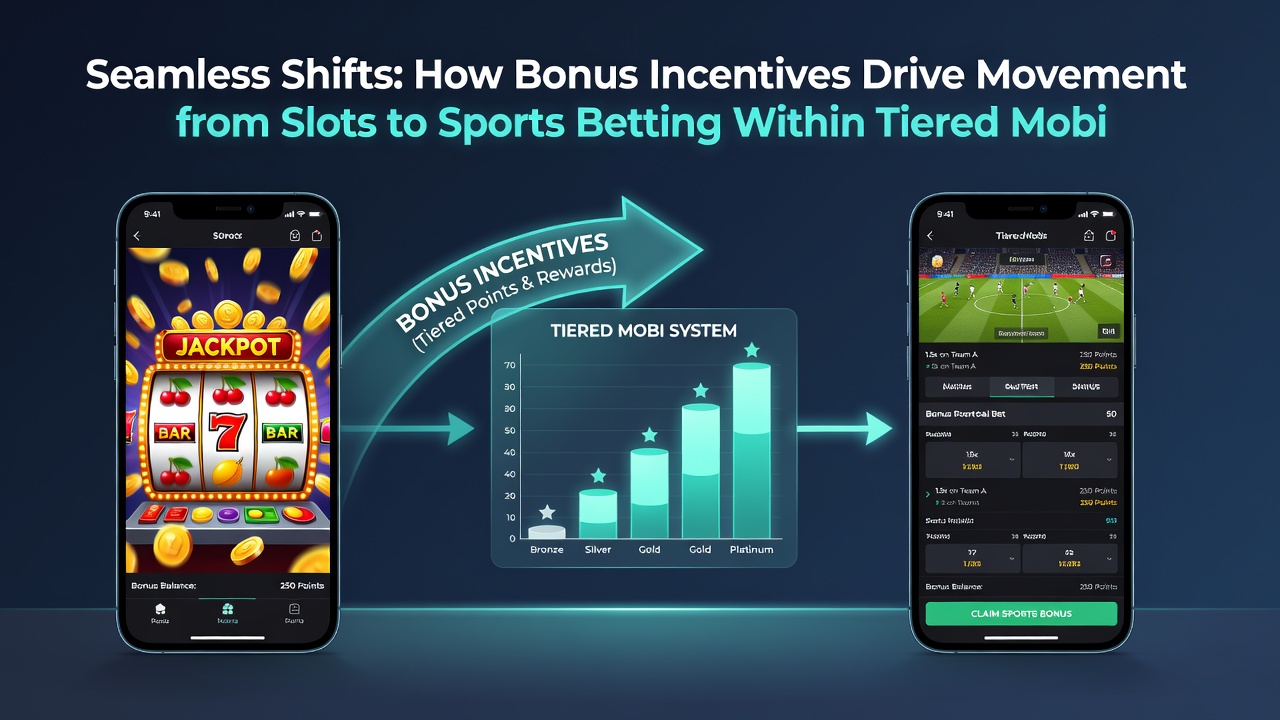 Dashboard view of tier progression bar alongside active sports betting slip and slot history summary