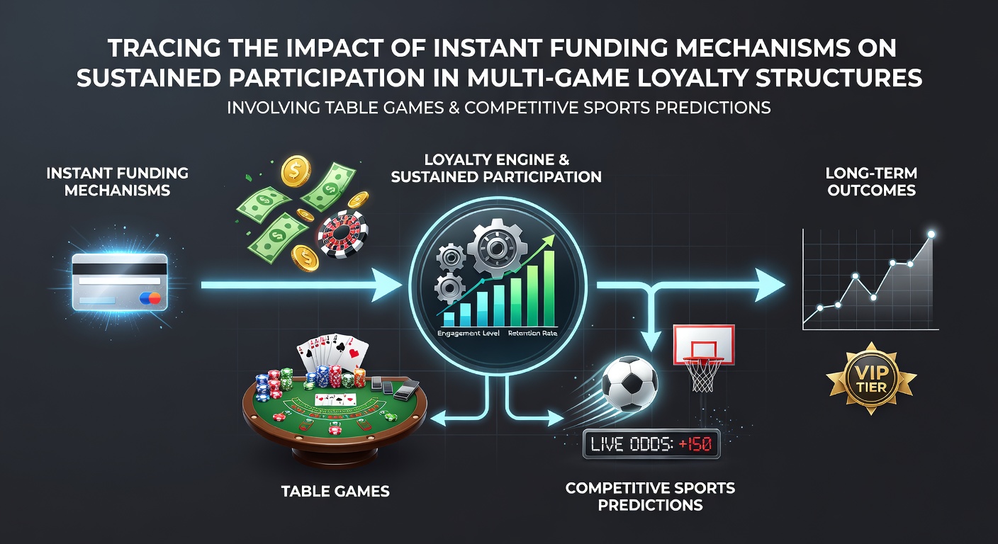 Illustration of instant funding pathways connecting table games and sports prediction interfaces in loyalty programs